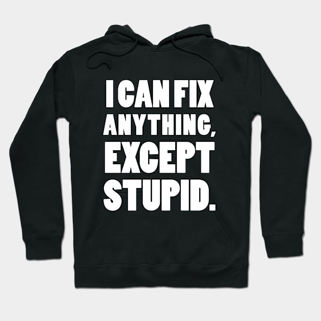 I can fix anything, except stupid. Hoodie by mksjr